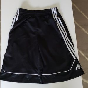 A pair of adidas basketball shorts.